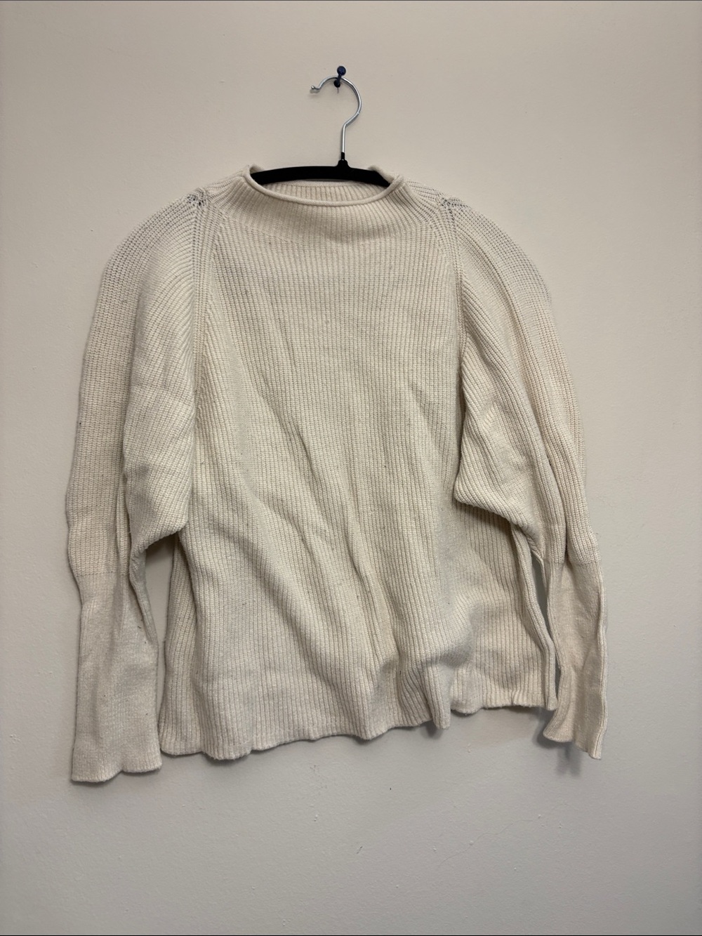 Maurices Cream Ribbed Crewneck Sweater